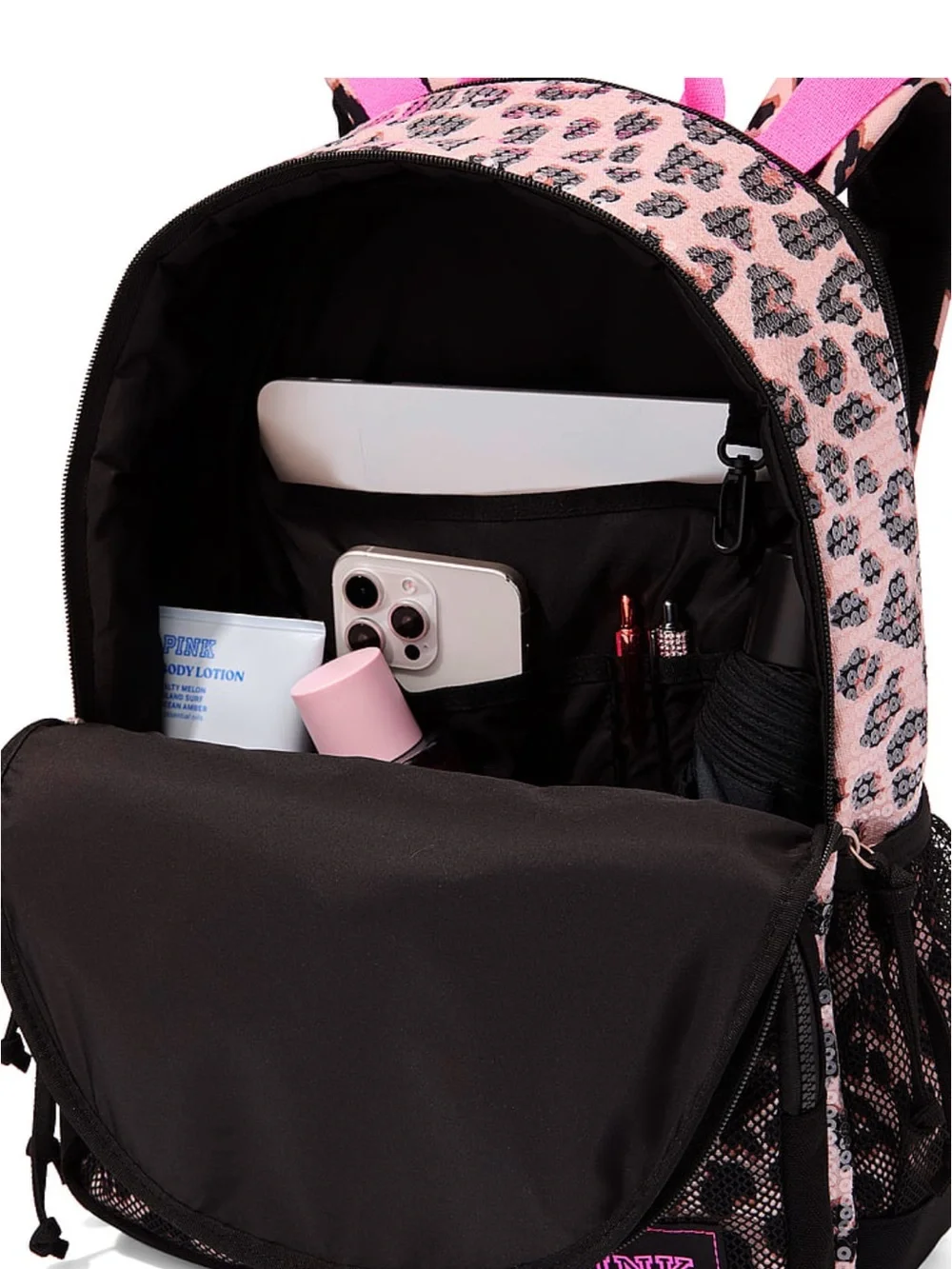 PINK Victoria's Secret Sequin Leopard Backpack